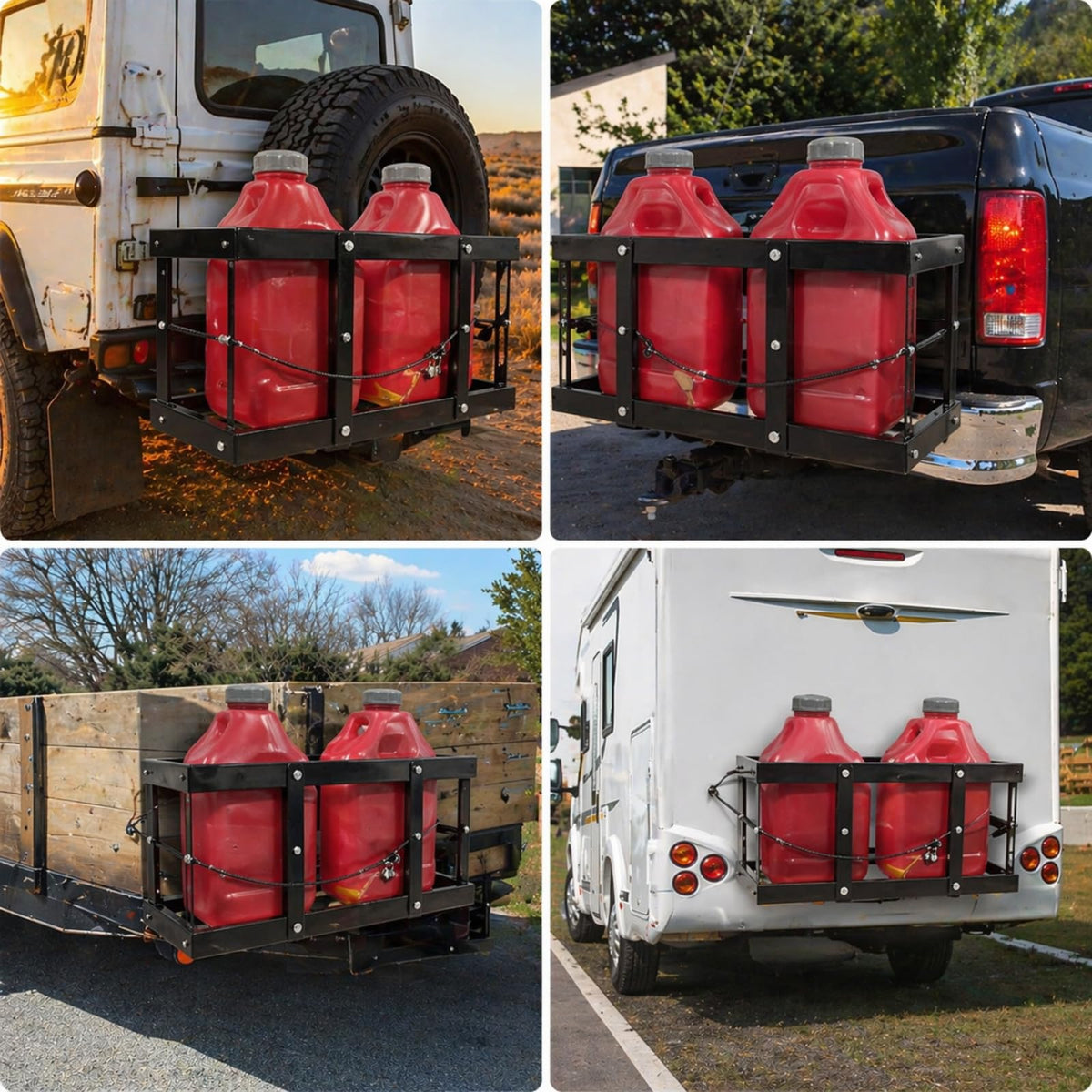 Heavy-Duty Fuel Jug Holder for Two 5 Gallon Gas Cans P73522