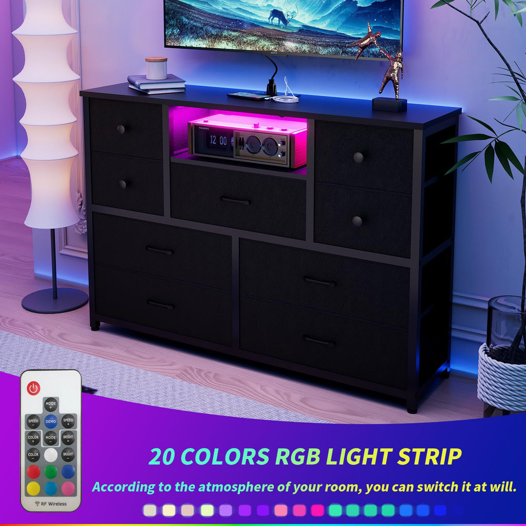 Black 9 Drawer Dresser A17658