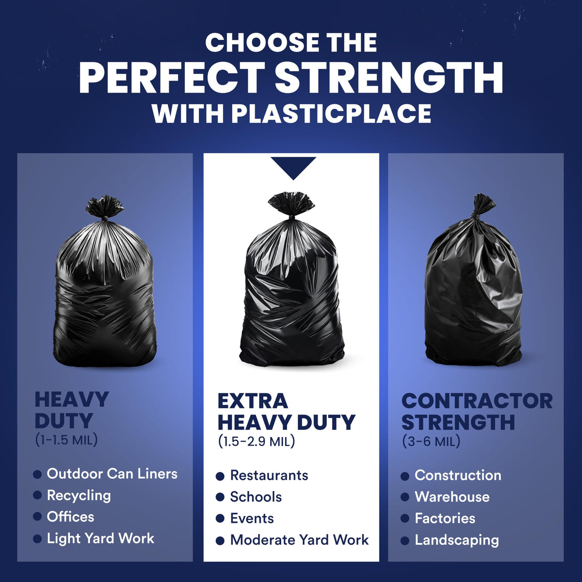 65 Gallon Black Heavy Duty Trash Bags 25 Count N251