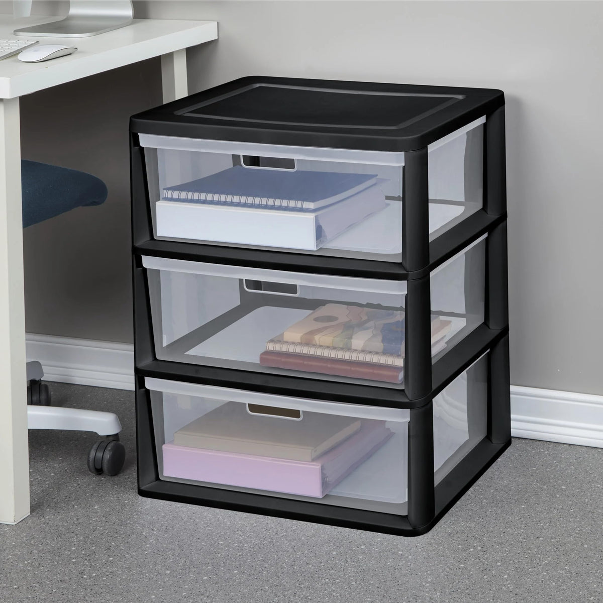 Black 5 Drawer Wide Tower V47803