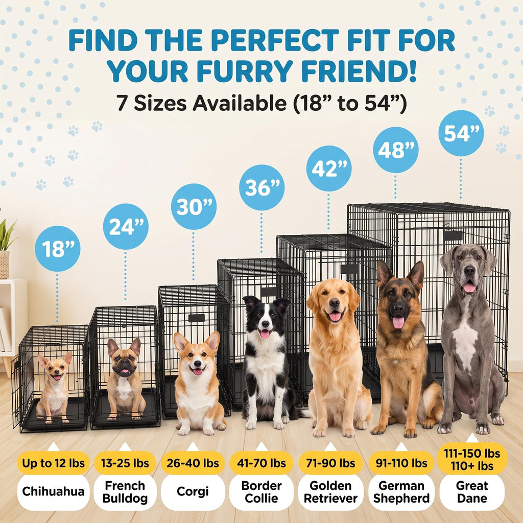 48inch 2-Door Foldable Metal Wire Dog Crate P943383