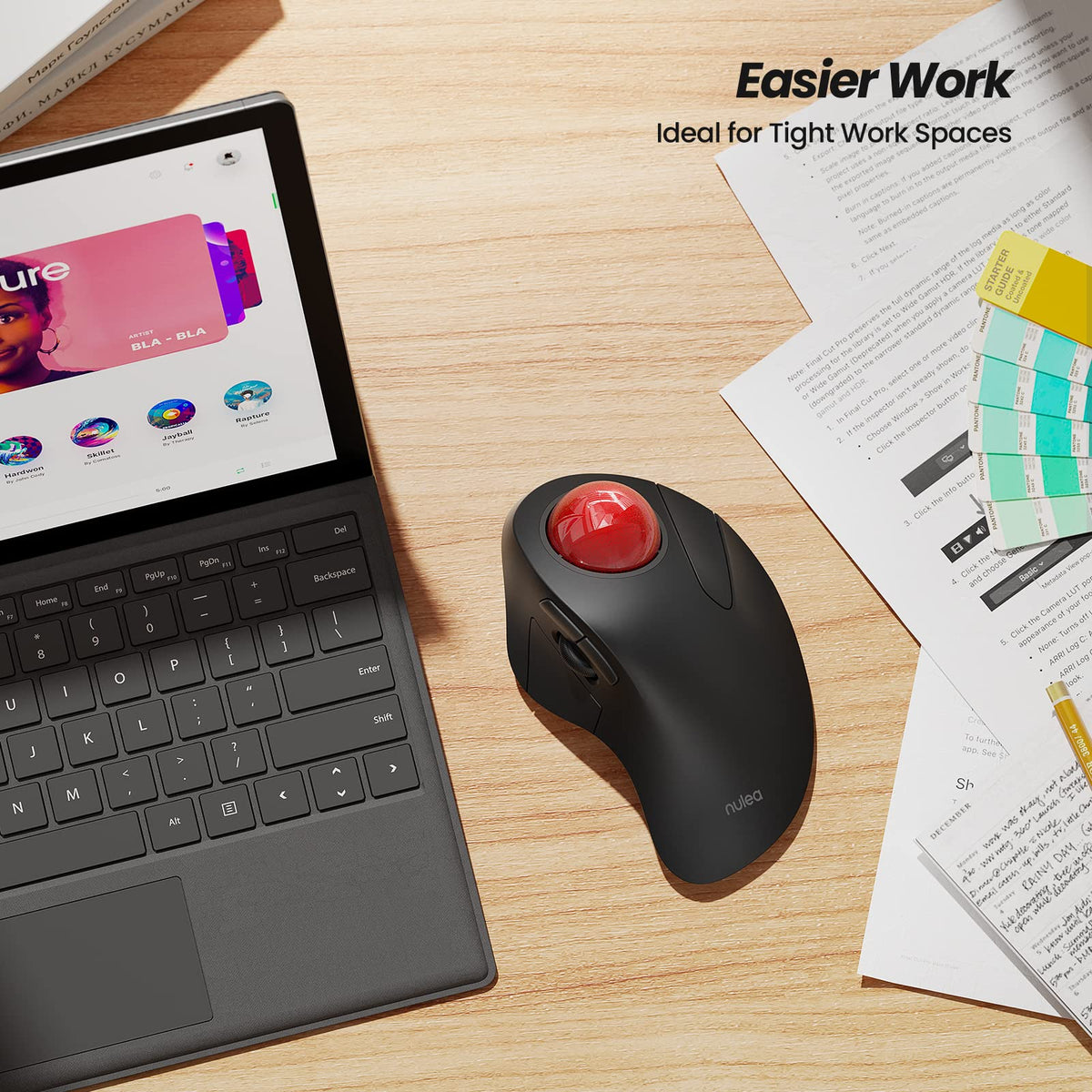 Wireless Trackball Mouse Ergonomic I7610