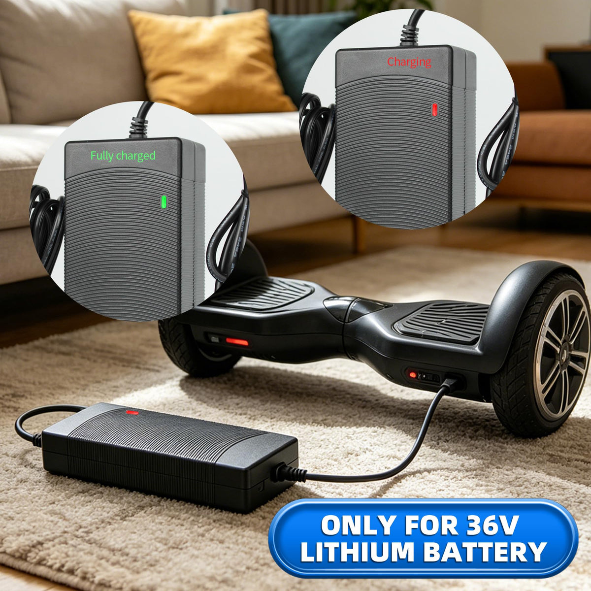 42V 2A Lithium Battery Charger with 3 Connectors V43908