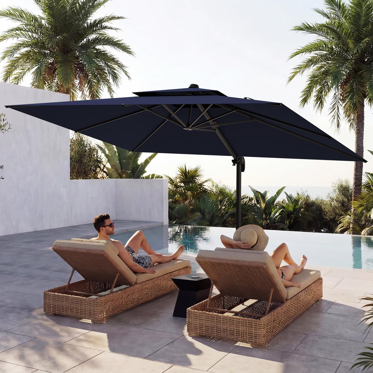 10x13 FT Cantilever Patio Umbrella with Base C353836
