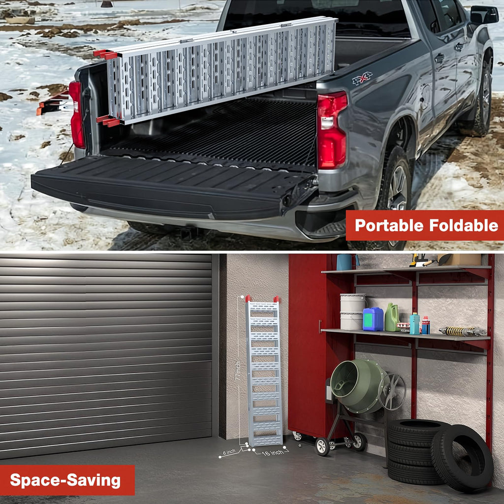 Aluminum Tri-Folding Truck Ramps 1600Lbs Max P646601