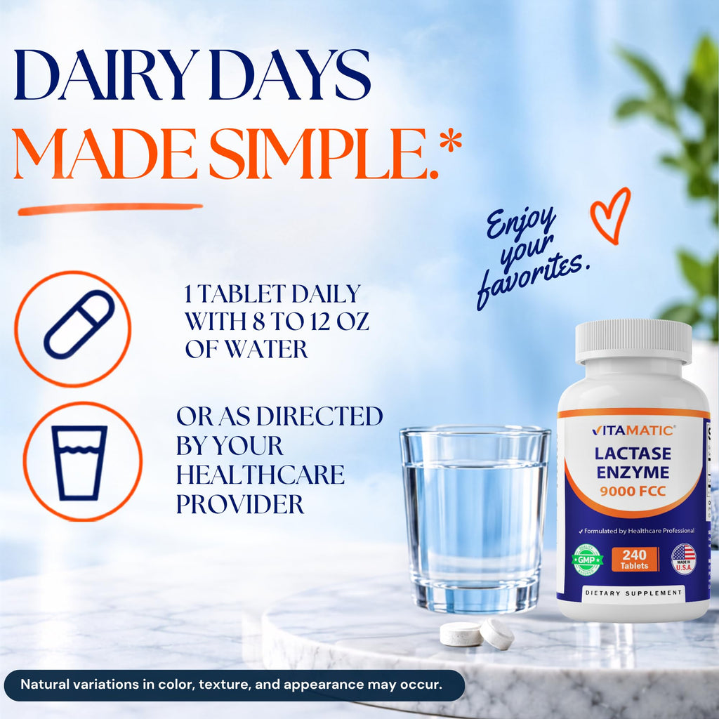 Lactase Enzyme 9000 FCC 240 Tablets T73384