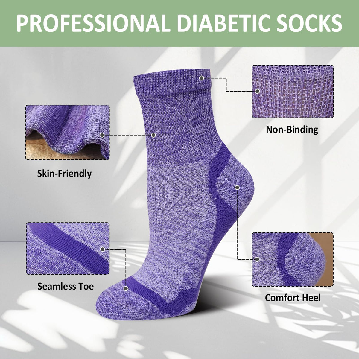 Bamboo Viscose Non-Binding Ankle Socks 5 Pairs Z477