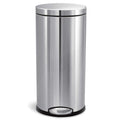 30L Brushed Stainless Steel Round Step Trash Can N43987