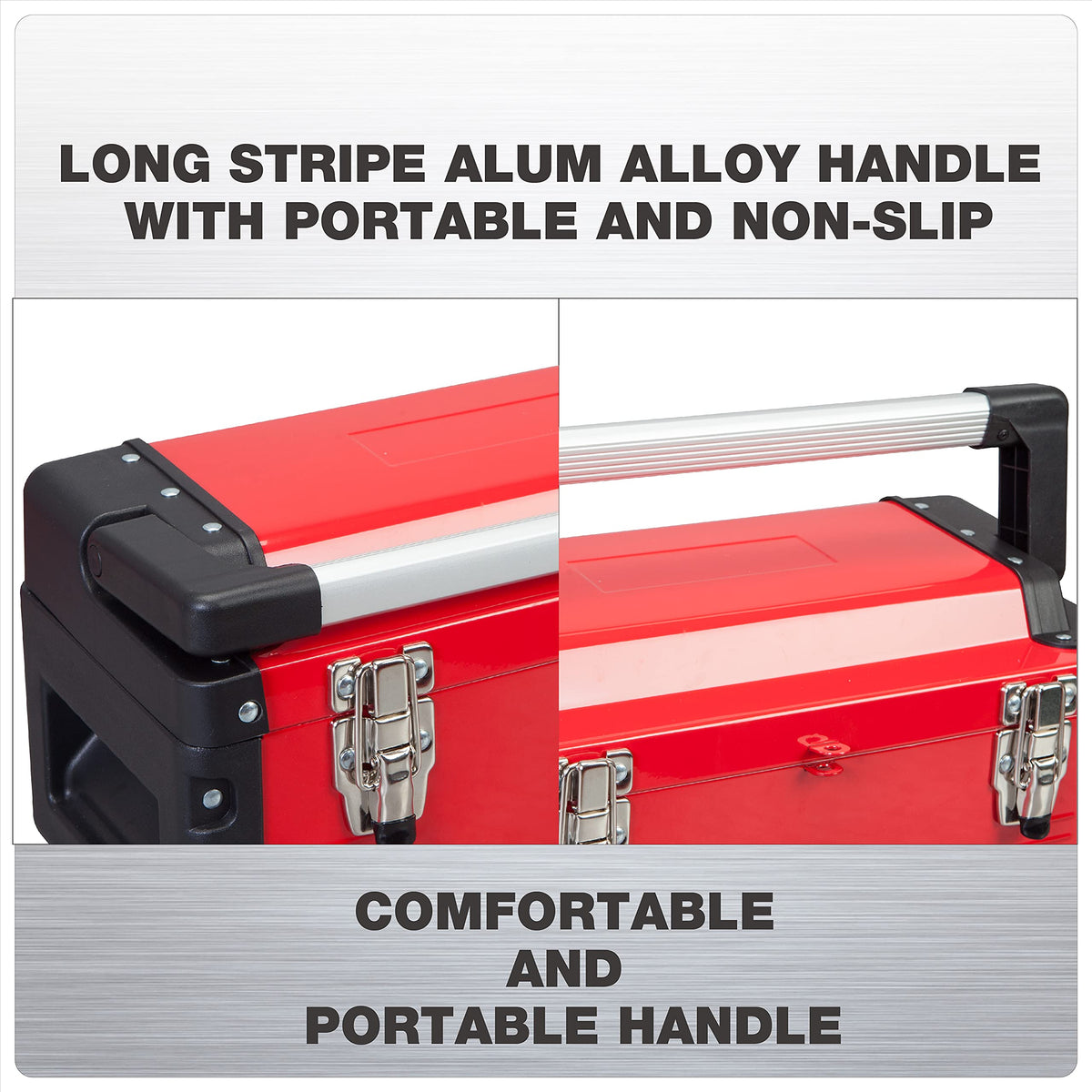 16" Inch Steel Metal Tool Box with Removable Tray V43897