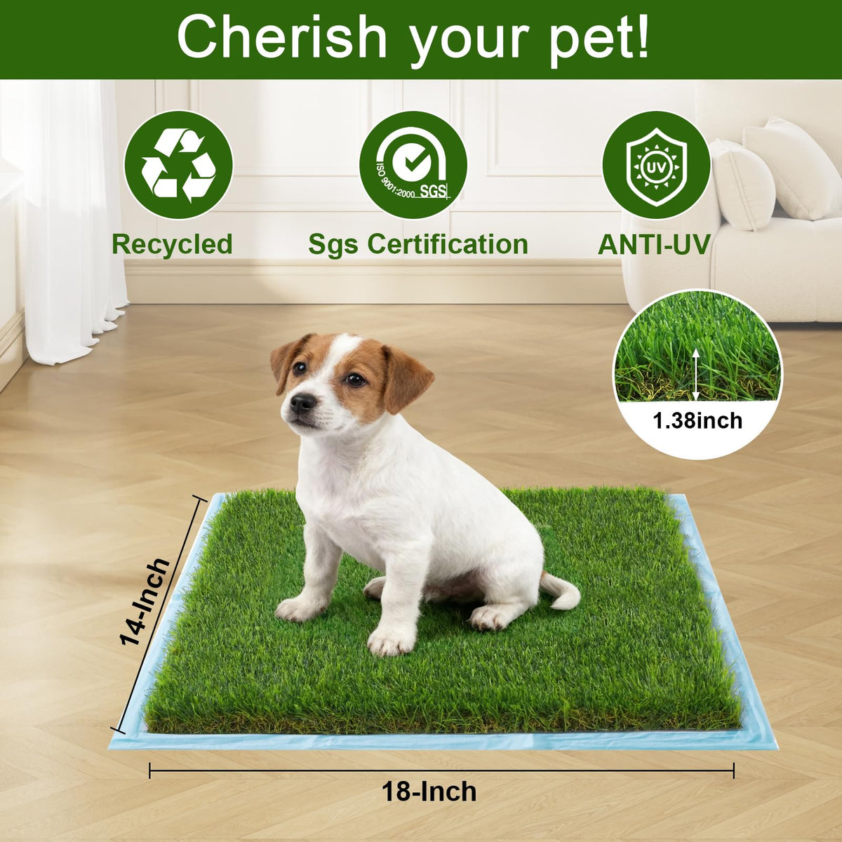 2 Pack 14 x 18 Inch Artificial Grass Dog Pee Pads G941