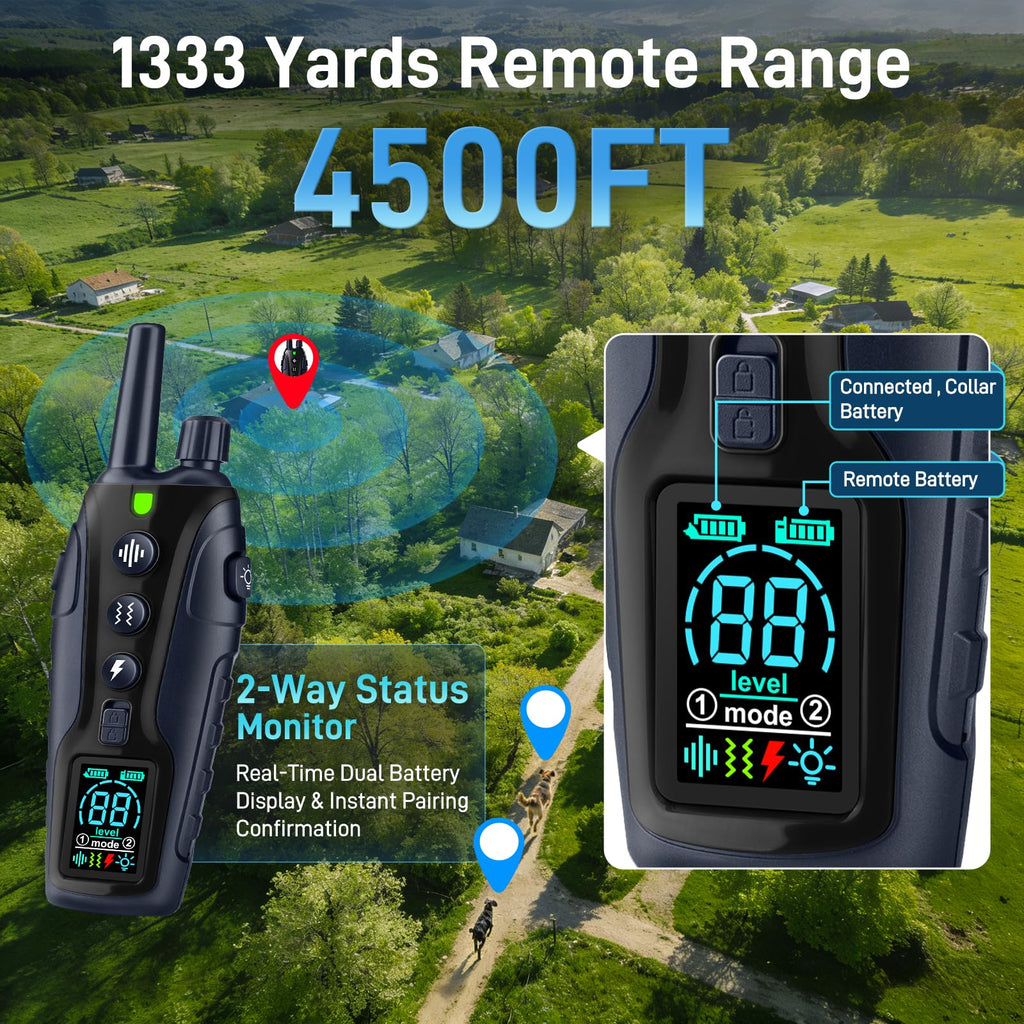 Waterproof Rechargeable Dog Training Collar with Remote W5220