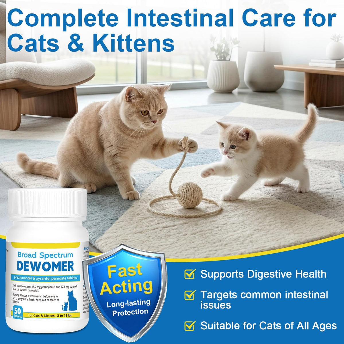 Cat and Kitten Dewormer 50 Tablets P8087