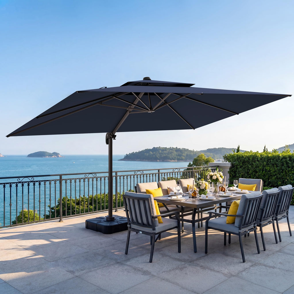 10x13 FT Cantilever Patio Umbrella with Base C353836