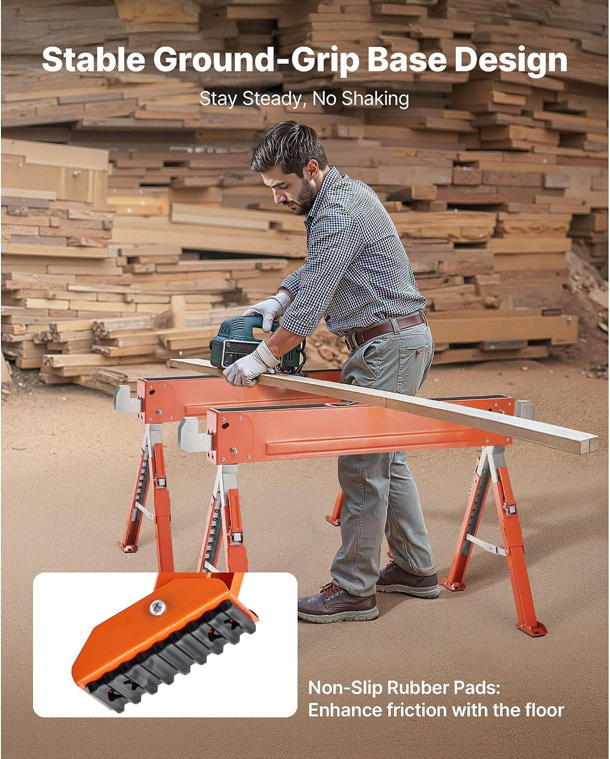 2-Pack Adjustable Folding Saw Horses C762954