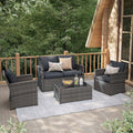 4 Piece Dark Gray Wicker Patio Furniture Set A720