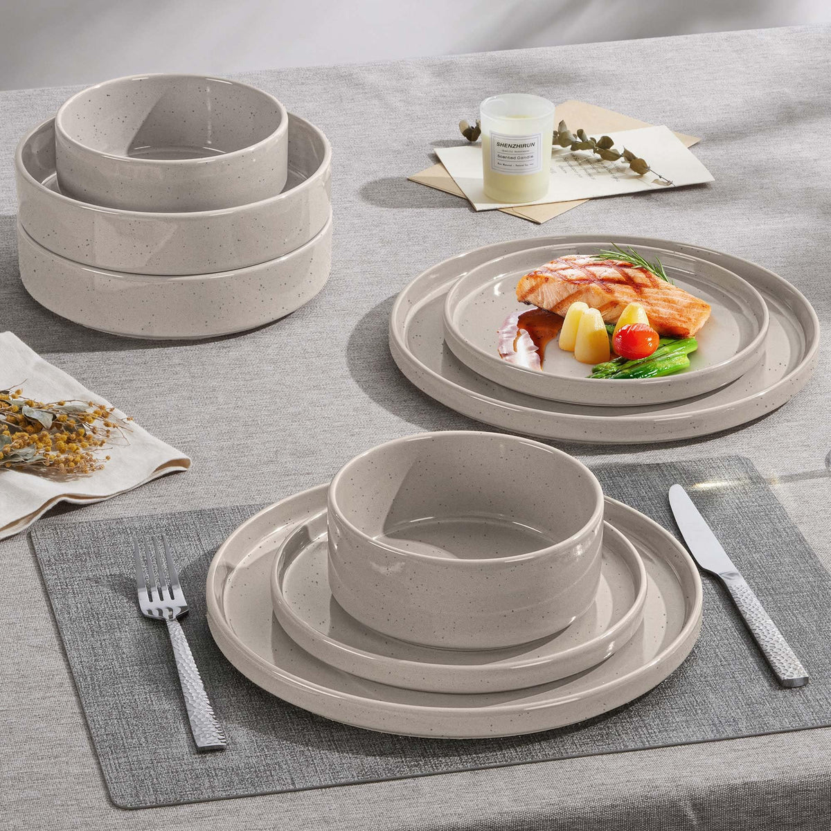 Set of 4 35oz Stoneware Pasta Bowls S871308