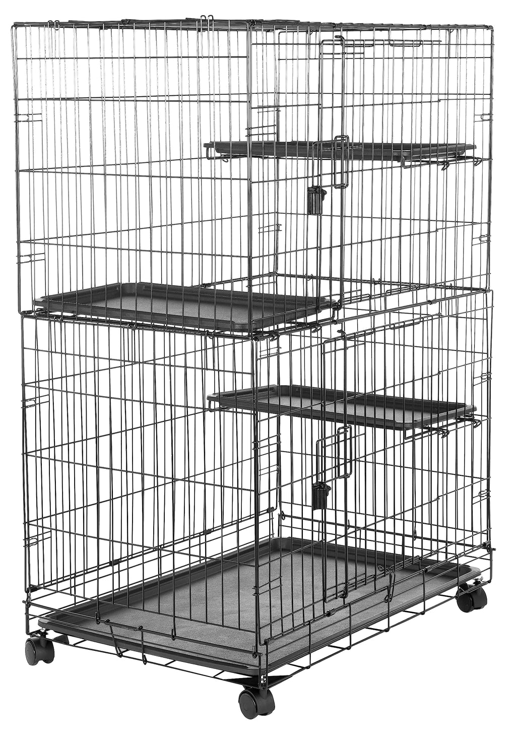 Large 3-Tier Cat Cage Playpen with Removable Tray, Black P148