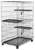 Large 3-Tier Cat Cage Playpen with Removable Tray, Black P148