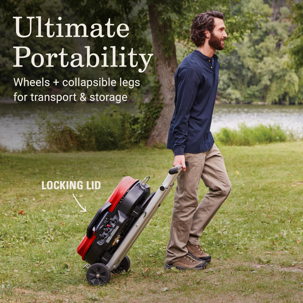 Portable Propane Grill, 3 Burners, Red W369