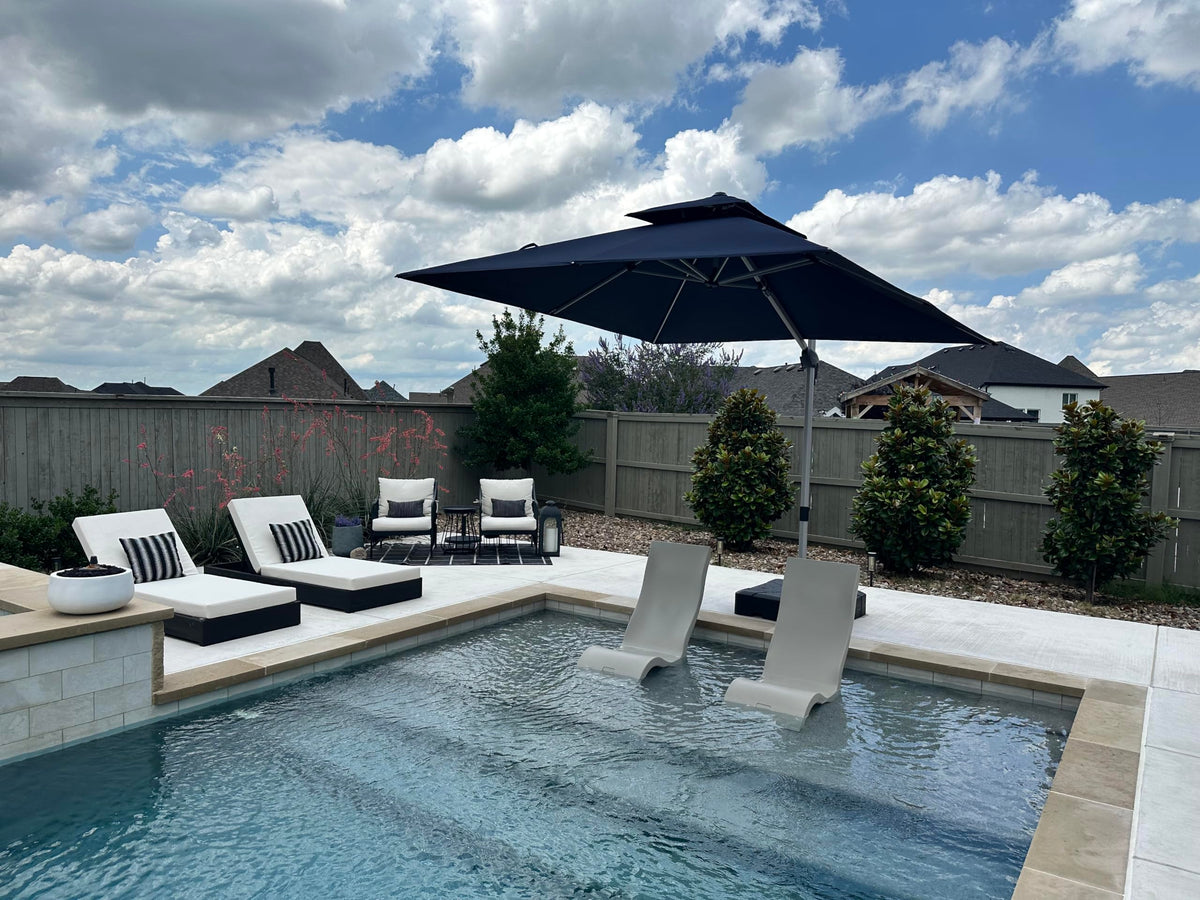 10'x 10' Square Double Top Navy Blue Cantilever Patio Umbrella V50978