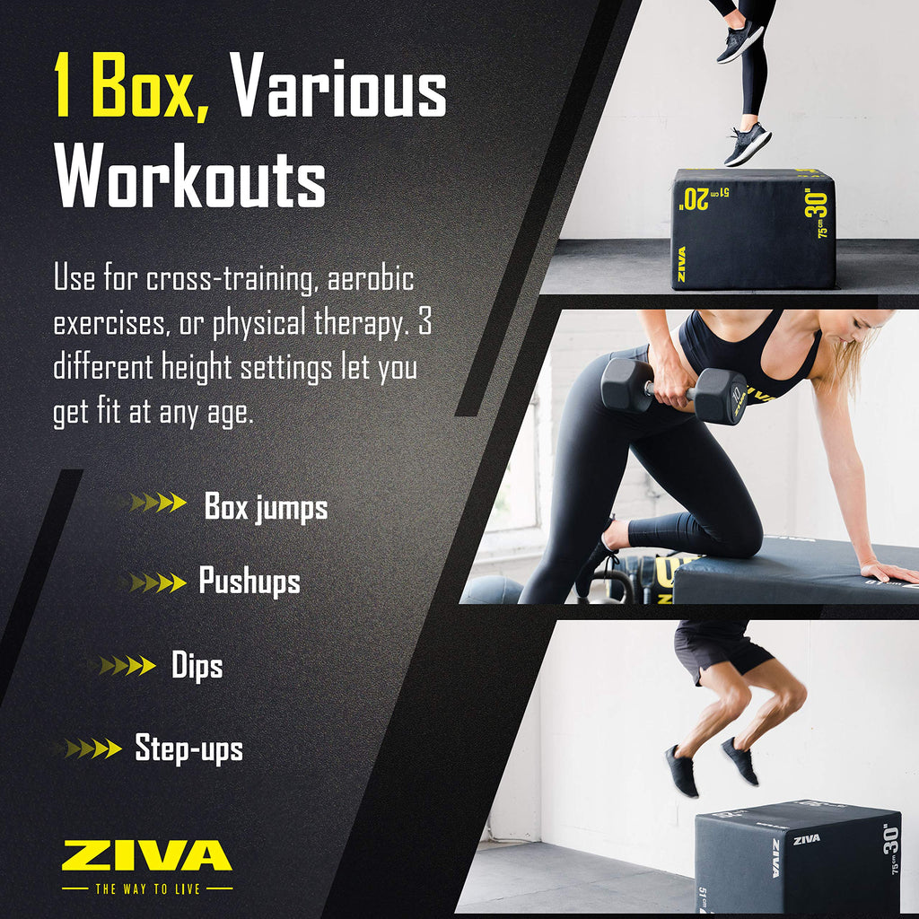 3-in-1 Plyo Box with Non-Slip PVC Cover 20x24x30" Z9560