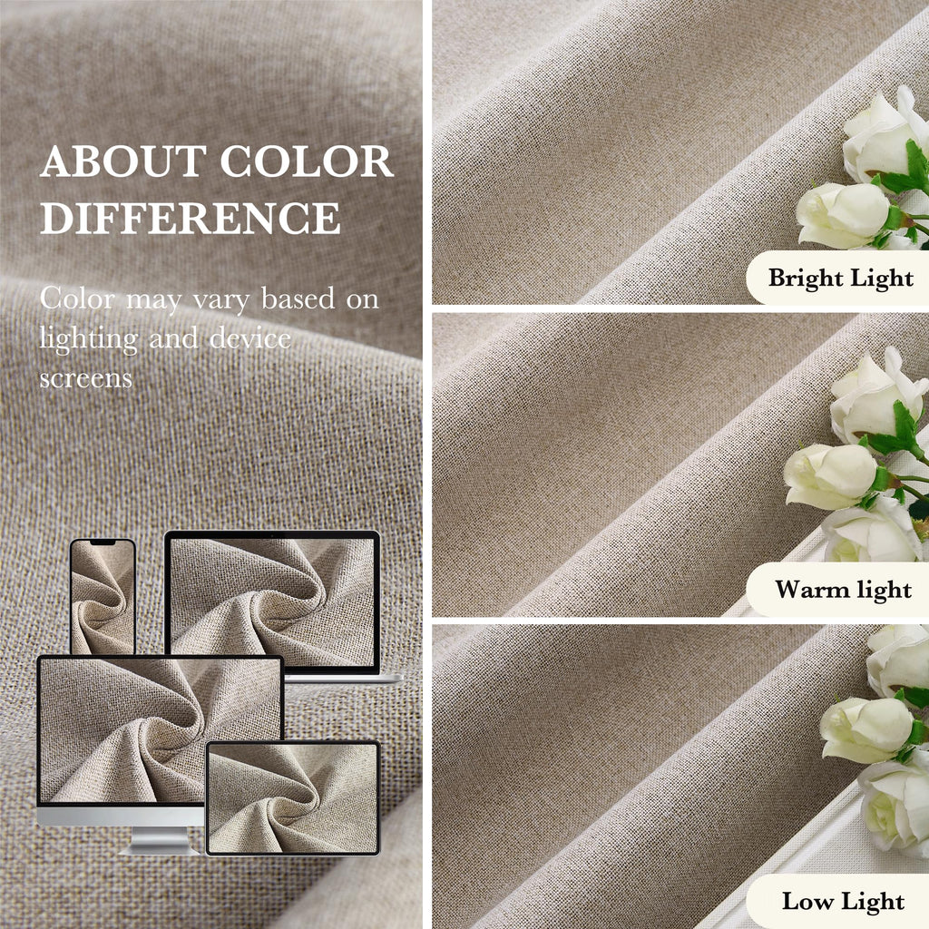 100% Blackout Linen Sliding Glass Door Curtains S555059
