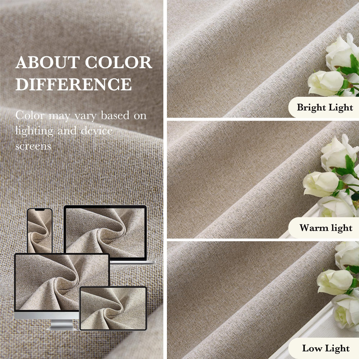 100% Blackout Linen Sliding Glass Door Curtains S555059