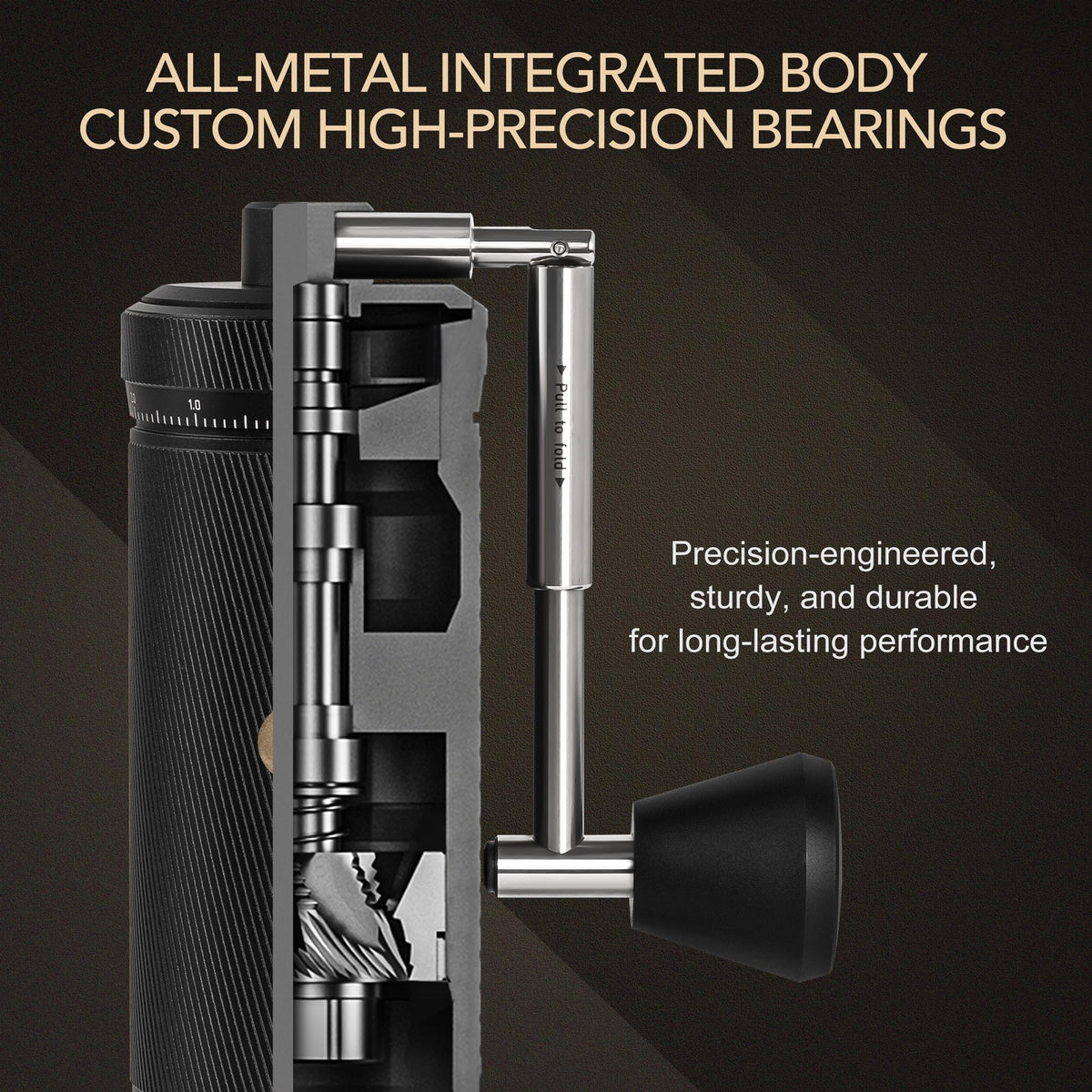 Manual Coffee Grinder with Stainless Steel Burr, Black Y9211
