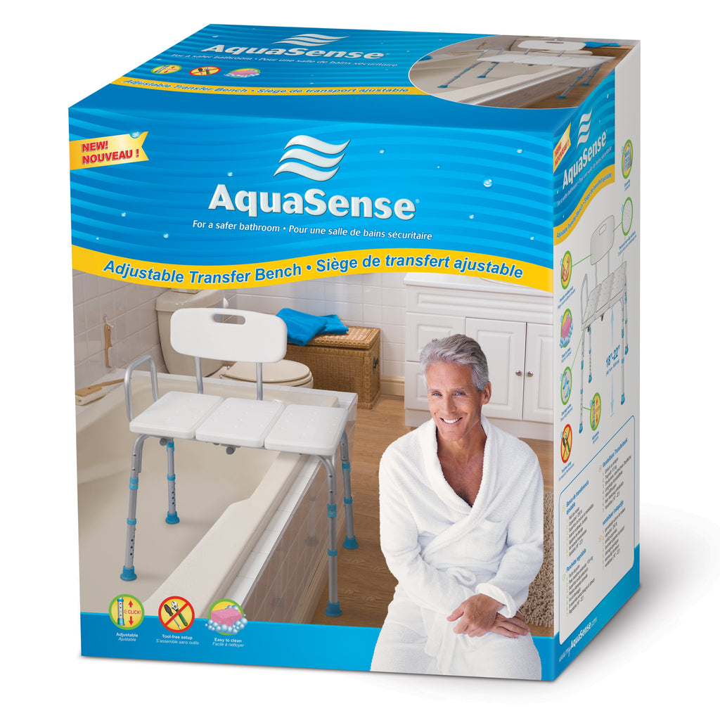 Adjustable Bath and Shower Bench with Reversible Backrest U428352