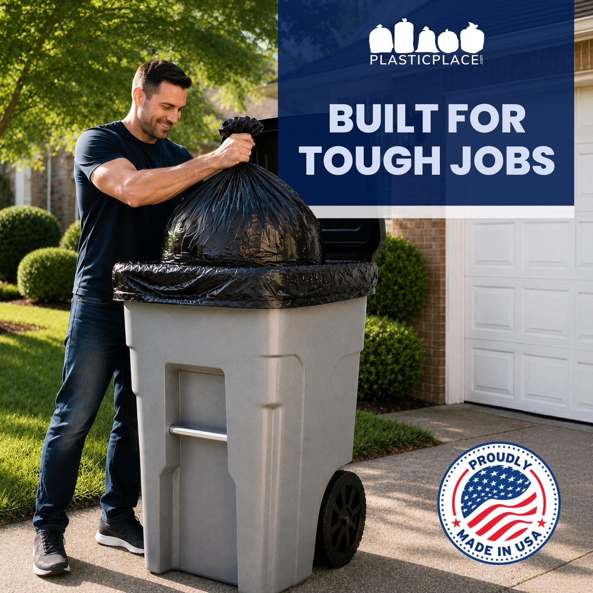 65 Gallon Black Heavy Duty Trash Bags 25 Count N251