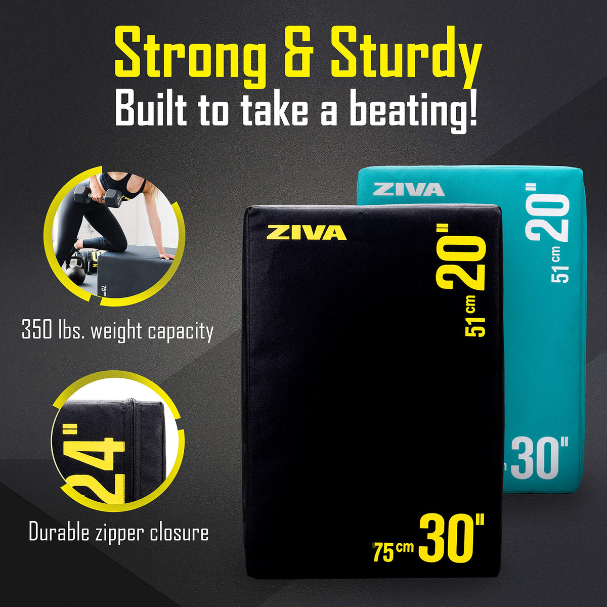 3-in-1 Plyo Box with Non-Slip PVC Cover 20x24x30" Z9560